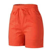 Kali_store kratke hlače za žene Ženske zveške kratke hlače Ležerne prilike kratkog struka Comfy kratke hlače sa džepovima Summer Narančasta, XL