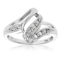 CTTW Diamond Modni vrtložni prsten 10k bijelo zlato Veličina 7. Ženska odrasla osoba