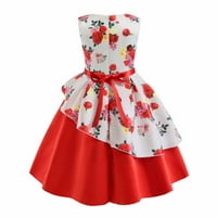 Haljine za djevojčice za mališane suknje s kratkim rukavima Dnevno habanje. Sunčana haljina crvena 2y-3y