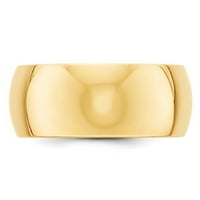 Muški 14k žuti zlatni polirani vjenčani prsten