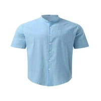 Colisha Muška bluza stalko ovratnik za ljetne košulje na vrhu vrhove prozračne dnevne nose majice kratkih