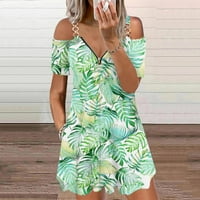 Ljetne haljine za žene tunika mini haljina zabava od ramena ljetna casual labava plaža boho sandress cvjetni print