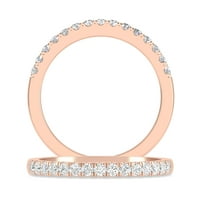 CTTW 10K Rose Gold Okrugli dijamant Micro-Pave Bridal Vjenčani prsten