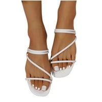 Kukoosong ravne sandale žene flip flops za žene modni blagi svestrani ravni potplat Jedna cipela i dvije ravne sandale bijele veličine 39