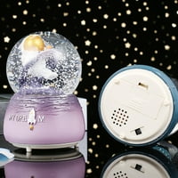 Yoone Rhinestone Snow Globe Delikatno Prekomjerna ulovka za ulov glazbeno svemir Astronaut Snow Globe