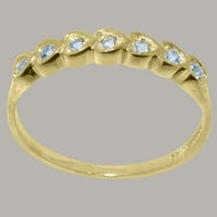 Britanci napravio 18k žuti zlatni prirodni akvamarinski ženski prsten - veličine opcije - veličine 5