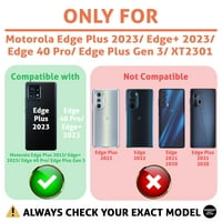 Talozna tanka futrola za telefon kompatibilna za Motorola Edge Plus Edge + Edge Pro, bankovni snimljeni obruč Ispis, W stakleni ekran zaštitnik, lagana, meka, SAD