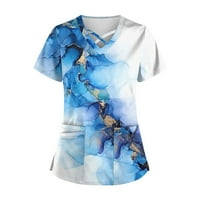 Ženski vrhovi okrugli dekolte modna bluza Grafički printira Ženske majice Kratki rukav Ljetna tunika