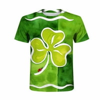 Ženska majica St Patricks Dan majica Casual Irish Clover Raglan kratki rukav Top bluza Crewneck Y2K