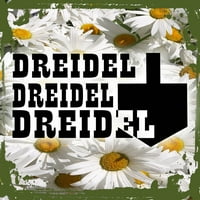 Daisy cvijeća zidna umjetnost Dreidel Dreidel Dreidel Jevrejin Judaizam Religija Hanukkah limenka zida