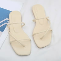 Žene udobne sandale cipele Ljetne solidne boje ravne modne casual sandale bijele boje