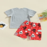 Codeop Baby Boys Set za ljetnu odjeću, vrhovi kratkih rukava i ležerne hlače za hlače