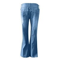 B91XZ Ljetne hlače Žene Žene Pamuk Stretchy Heart Ispirani otrcani bahati Jeans Modne traper hlače Dame