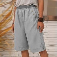Tking modne ženske hlače casual pantalone elastične struke džepova za ravnotežu ljetne posteljine hlače