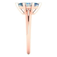 CT Sjajno markiza Clear Simulirani dijamant 18k Rose Gold Solitaire Prsten SZ 6.5