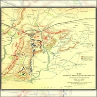24 X36 Galerija, Gettysburg Topografska karta Bitka za Gettysburg