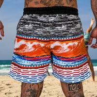 Farstey plaža za muškarce džepove za crtanje elastičnih struka opuštenog udobnog kratkog trendi ispisa