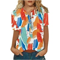 Ženske košulje za gamak Soko cool cvjetni tropski print Kratki rukav Tee majica Plaža Print BoHo Bluzes