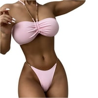 Žene izvan ramena Halter Solid Comfy bikini push-up podstavljeni kupaći kostimi kupaći odjeće