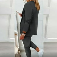EdVintorg ženski poslovni bluzer pant za pant za rad za radno čišćenje modne čvrste jakne dugih rukava