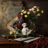 Mrtva život sa violinom i poprsjem Print - Andrey Morozov