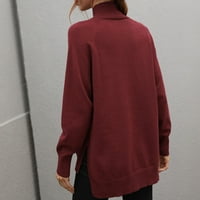 Kamunski ženski pasusni džemper kornjača dugih rukava dugim rukavima Duks od punog boja duksera za žene uštede u pulover do 40% popusta