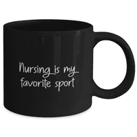 Sestra Šalica - sestra Kup za kafu - Nursing je moj omiljeni sport - sestra šalica za kafu crne 11oz