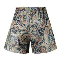 Hanas Hlače Ženske ljetne kratke kratke hlače Comfy elastična struka Sportska labava Vintage Ispis Kratke hlače sa džepovima