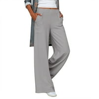 Hwmodou dame hlače Čvrsta boja visoka struka Ležerne prilike Ležerne prilike sa otvorenim udobnim udobnim udobnim pantalonama za žene za žene