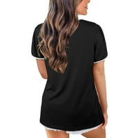 Iopqo T majice za žene Ženska ljetna casual Solid Color Print Short rukava Labava majica Bluza Top Wemens Vrhovi