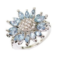 Huachen vjenčanik u titanijumskim prstenom vjenčani prsten za ljuljanje prstena svijetlo plava 10
