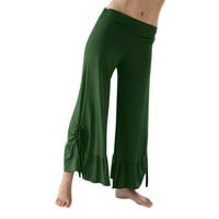 Ženske čvrste boje srednje struk joga hlače labave ravne casual plus pantalone joge hlače za žene