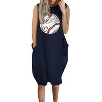 Modni ženski bez rukava Okrugli izrez Baseball Ispiši labavi rezervoar