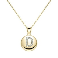 Početna ogrlica od zlata za žene za žene 14K Gold Personalizirane CZ abecede Početna ogrlica