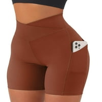 Paille žene visoko struk guza za podizanje teretana tekući mini pantalone Čvrsta boja Fitness Workout