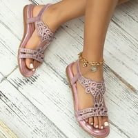 Ženske sandale Rhinestone Decor Slingback glamurozna elastična gležnjače Ležerne cipele za plažu Bohemian