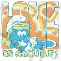 Vintage Smurf Volim te Cvijeće Ženska grafička majica Tees Brisco Marke 4x