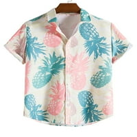 Prednji protok Ležerni cvjetni ispisani loungewebru Dugme dolje majice Havajske odjeće Muški elastični
