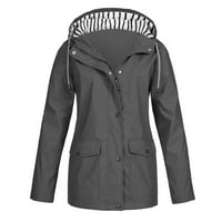 Lagana kišna jakna Žene planinarske kabanice za žene plus obloge za oblikovane jakne za vjetrenjače Sivi 3x