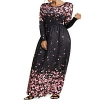 Haljine za žene Casual dugih rukava Boho haljine Bohemian Style cvjetni print High struk Maxi haljine