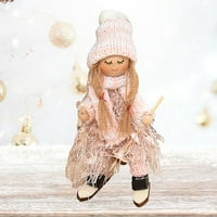 Heiheiup ukrasi kreativna lutka Ski drvo Slatka vlakna ukrasi pređe za predivu Tassel Doll Božićni kućni