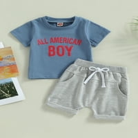 Century Newborn Baby Boys Ljetni odjevnici Postavite majicu s kratkim rukavima s kratkim odijelom