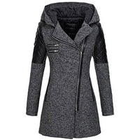 Zip up dukseve za žene, ženska moda plus veličine čvrste boje zimski topli plišani dugi rukav zima zimski