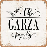 Metalni znak - porodica Garza - Vintage Rusty izgled