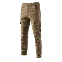 Caveitl Sportske hlače za muškarce, Muška modna casual čista boja na otvorenom džepne patentne pantalone