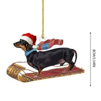 SHPWFBE božićni ukrasi crveni božićni ukrasi Anker Božićni psi ukrasi dvostrani akrilni božićni privjesak Božićni ukrasi