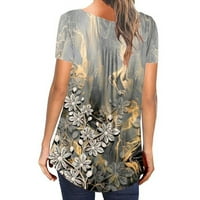 Ženska grafička majica Print okrugli vrat kralježnice za krastav majica s dugim rukavima