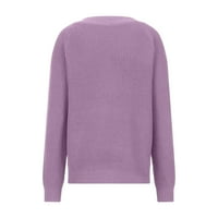 Pad, zimski kardigan džemperi za žene, plus, prevelizirani, topli, ljubičasti, ženski povremeni džep dugih rukava u obliku pulover V-izrez