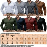 Leuncero muške vrhove Majica s čvrstim bojama s dugim rukavima T majice MENS Classic Basic Tee Fashion
