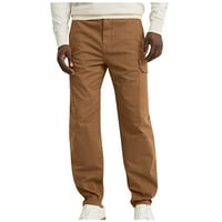 Buigttklop Nema granica Muške hlače, muške ležerne hlače u puni u boji ravne hlače sa širokim nogama hlače sa džepom